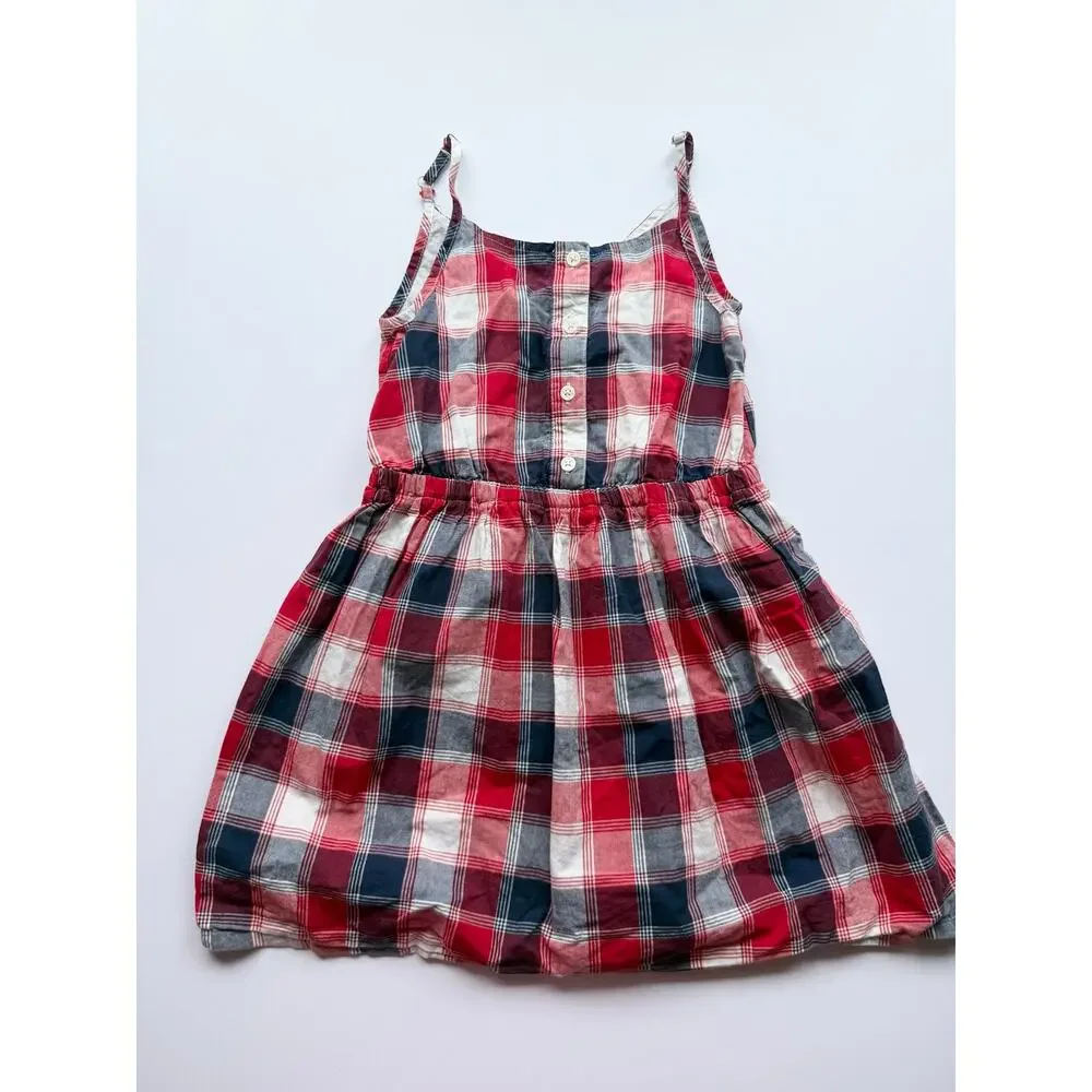 OshKosh B'gosh Girls Plaid Button Front Dress Size 5